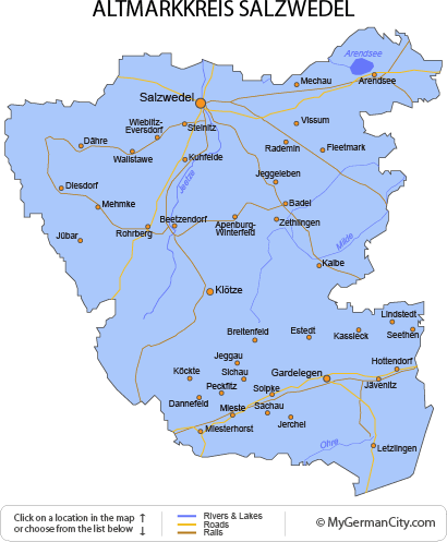 Map of the Altmarkkreis Salzwedel