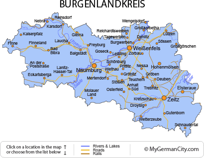 Map of the Burgenlandkreis