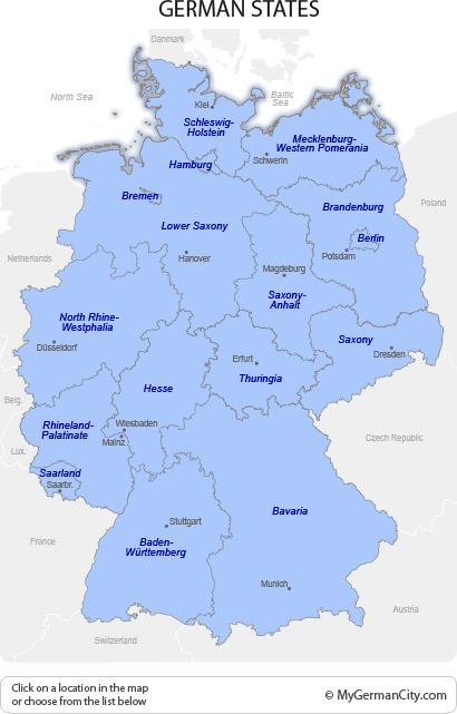 Map of all German States