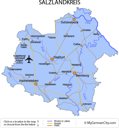 Map of the Salzlandkreis